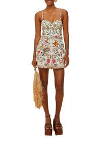 Combi-short Delicate Forest en lin - Multicolore