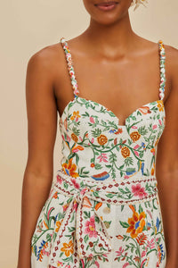 Combi-short Delicate Forest en lin - Multicolore