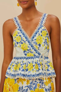 Blouse Blouse sans manches - Bleu