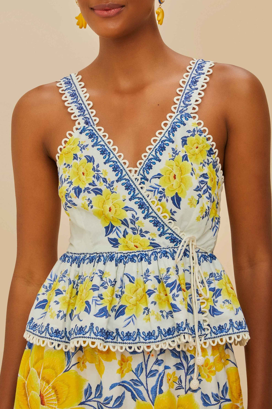 Blouse Blouse sans manches - Bleu