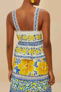 Blouse Blouse sans manches - Bleu