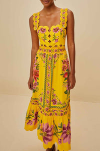 NEW_Fruit Scarf Yellow Robes midi - Fruit Scarf Yellow