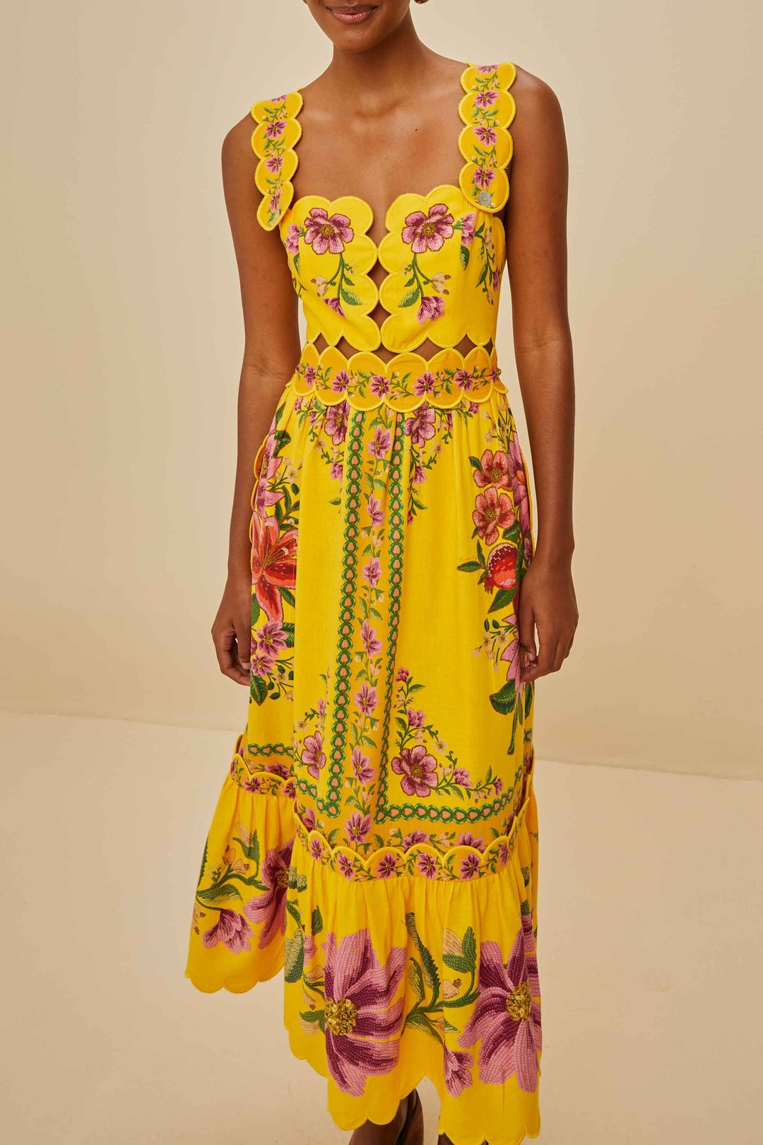 NEW_Fruit Scarf Yellow Robes midi - Fruit Scarf Yellow