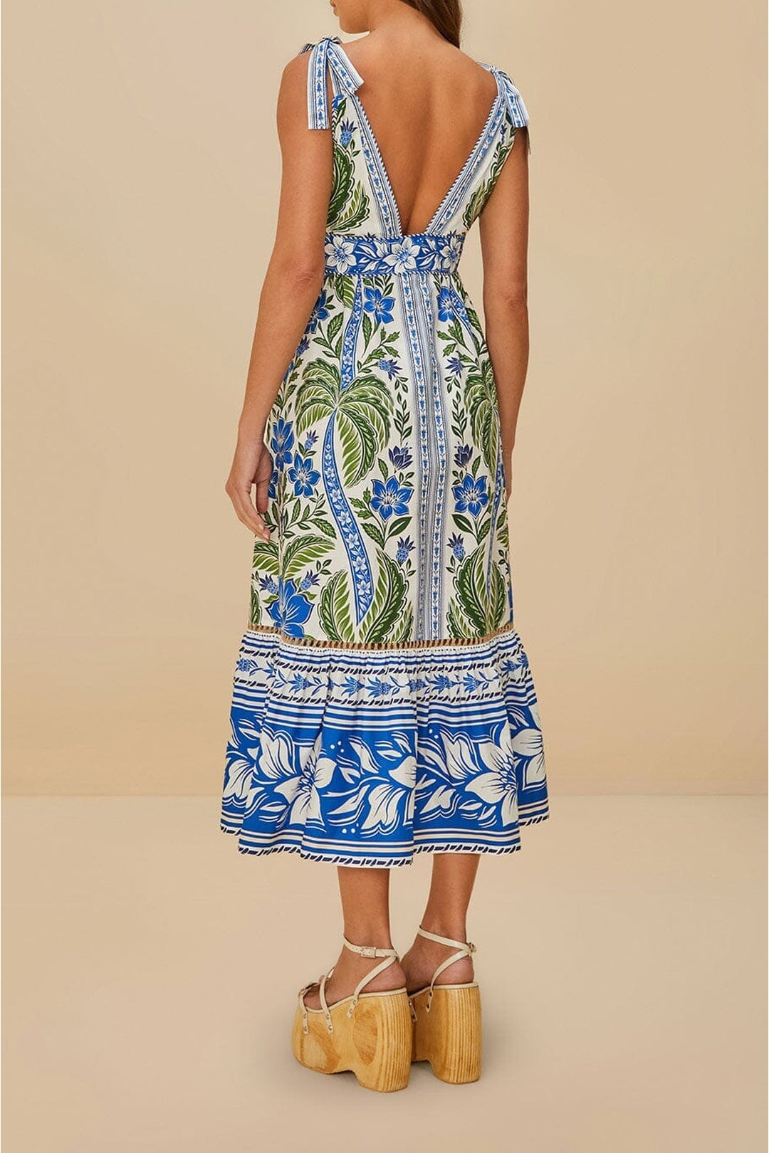 Robe midi Tropicance - Bleu