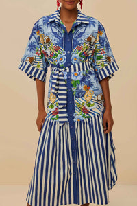 Robe midi Fresh Table - Bleu