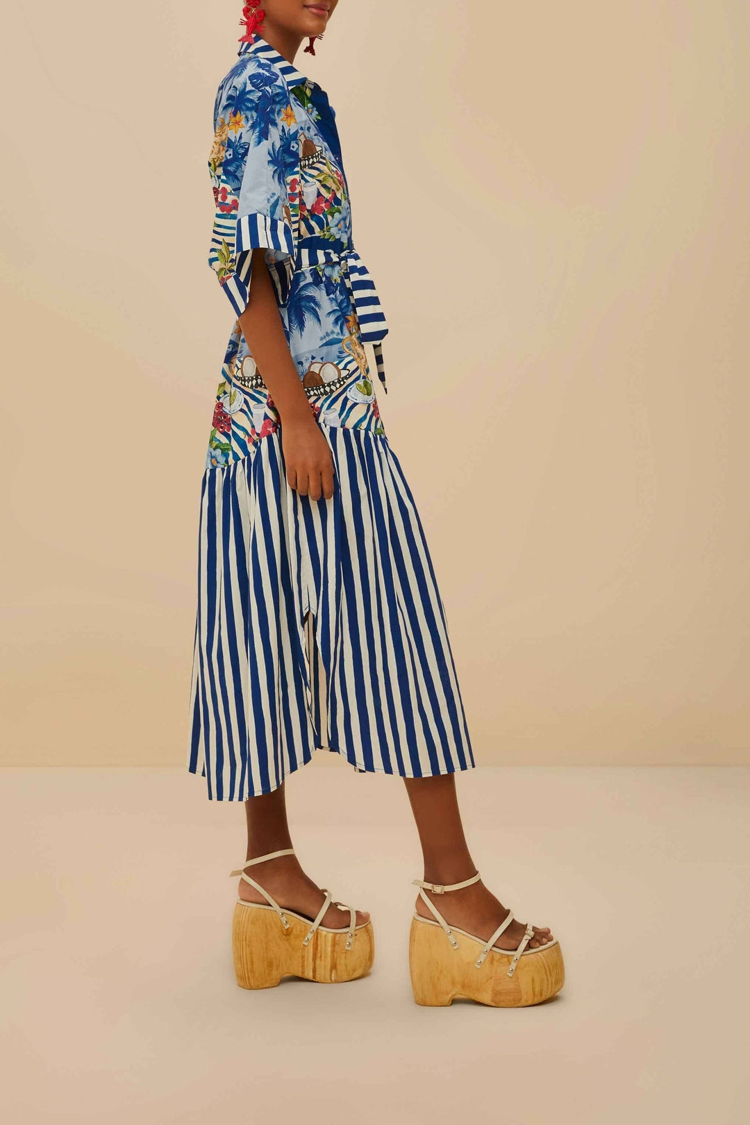 Robe midi Fresh Table - Bleu