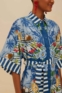 Robe midi Fresh Table - Bleu