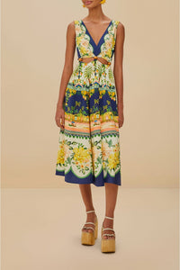 Garden Cream Robe midi - Garden Cream