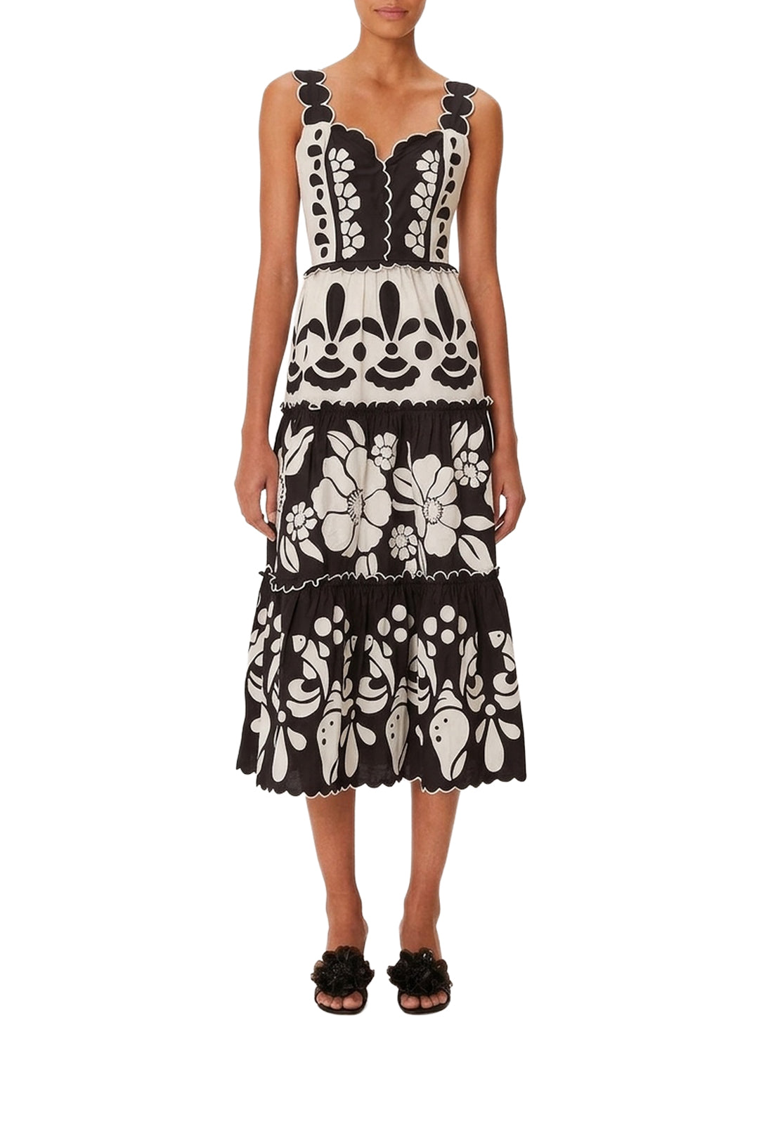 Robe midi Summer à bretelles - Noir