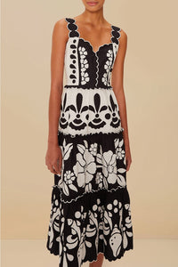 Robe midi Summer à bretelles - Noir