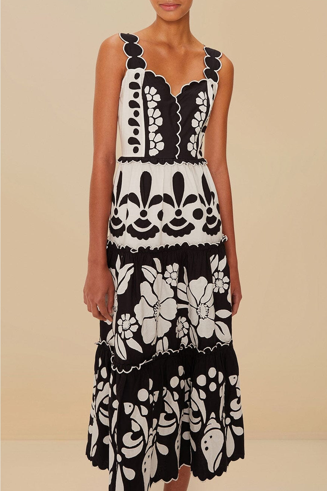 Robe midi Summer à bretelles - Noir