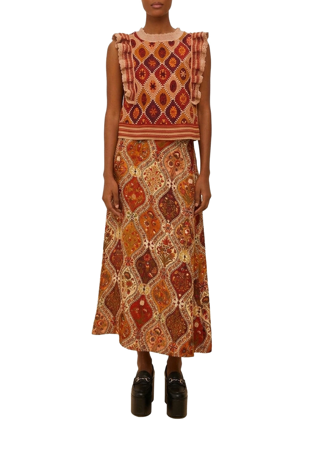 Top sans manches en crochet - Camel