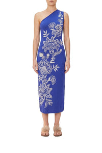 Porcelain Garden Midi Dress - Blue