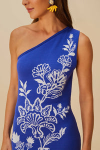 Robe longue Porcelain Garden - Bleu