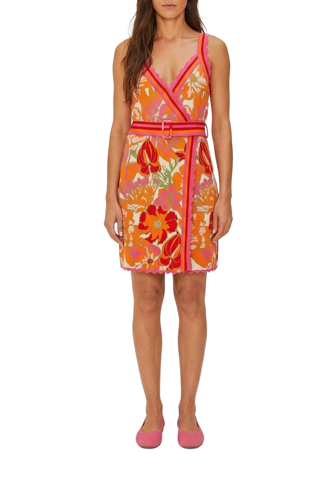 Robe portefeuille Spring Affair en maille - Beige
