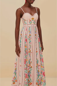 Robe longue Delicate Forest - Rose