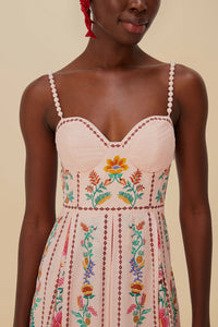Robe longue Delicate Forest - Rose