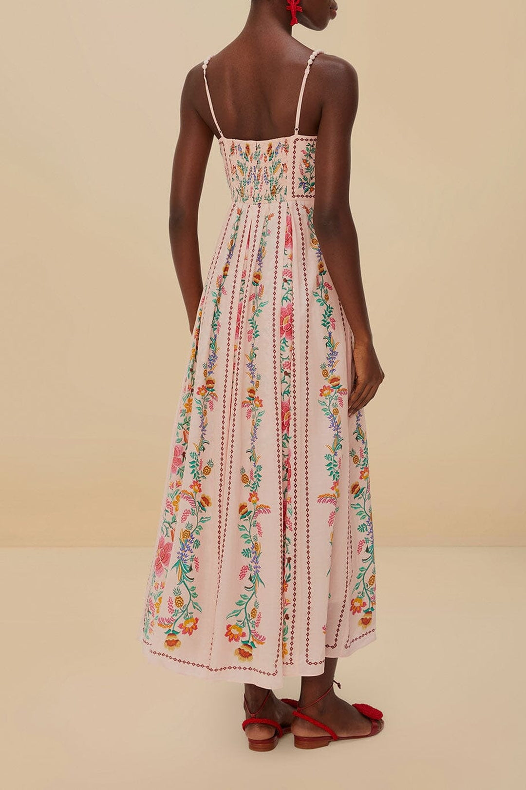 Robe longue Delicate Forest - Rose