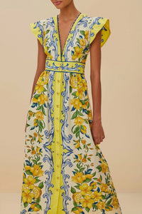 Robe longue Sicily en foulard - Blanc