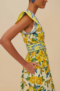 Robe longue Sicily en foulard - Blanc