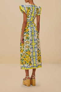 Robe longue Sicily en foulard - Blanc