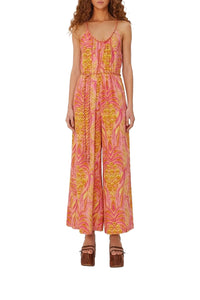 Pineapple Tapestry jumpsuit in linen - Pink