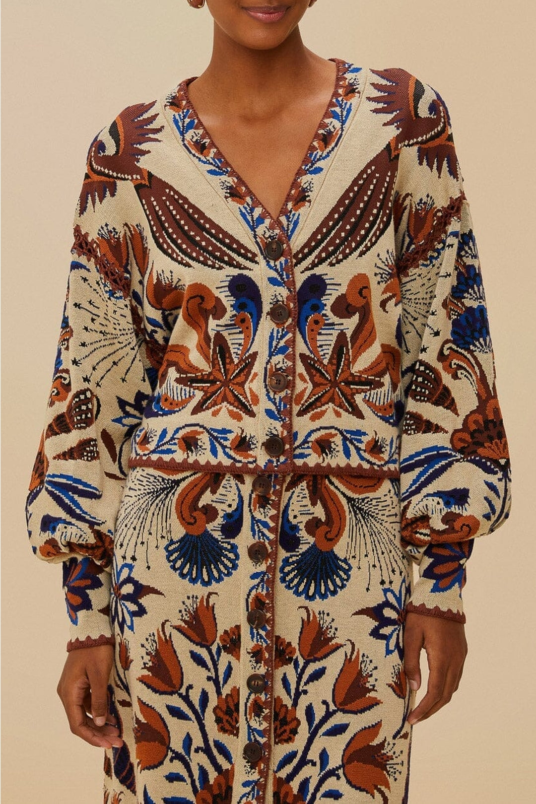 Cardigan Nature Land Sand en maille - Beige