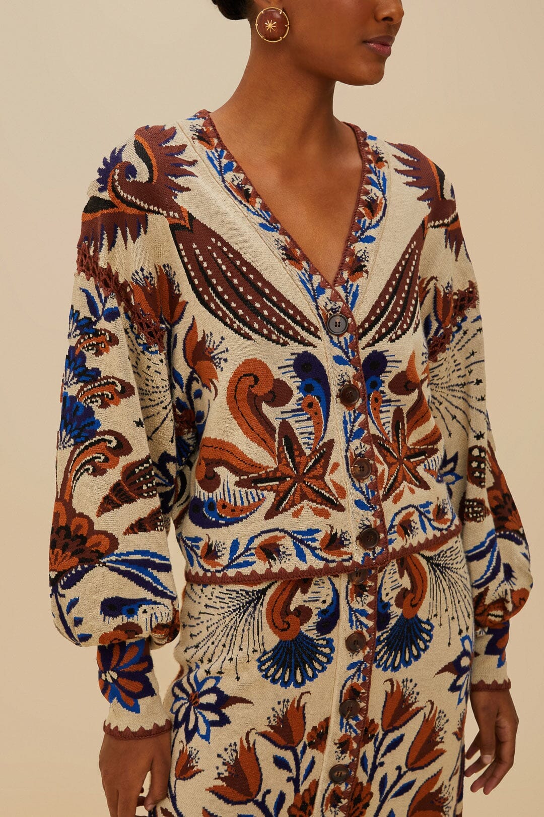 Cardigan Nature Land Sand en maille - Beige
