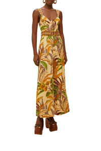 Combinaison Foliage Sketch en lin - Jaune