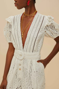 Combinaison Palm Tree Eyelets - Blanc