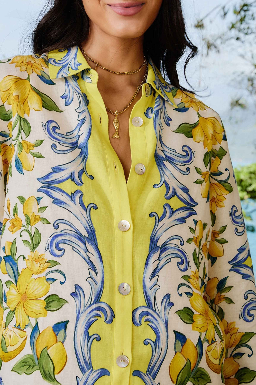 Chemise Sicily en lin - Jaune
