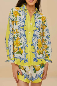 Chemise Sicily en lin - Jaune