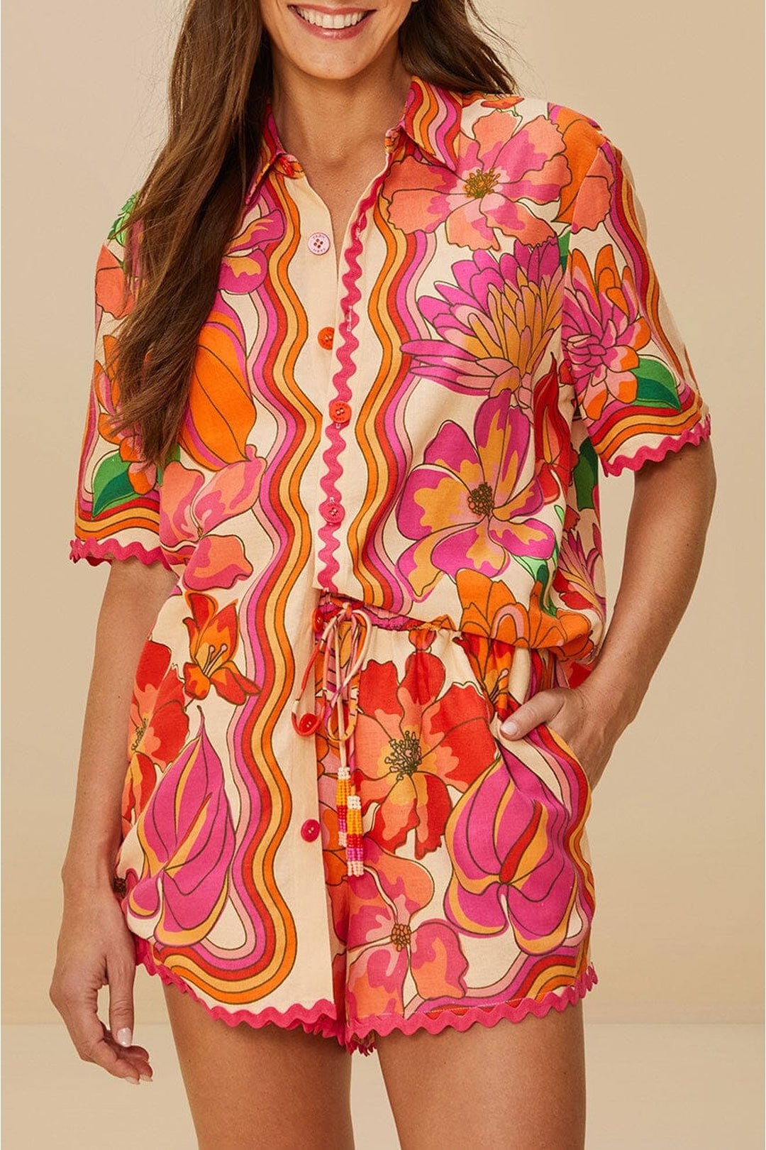 Short Spring Affair en lin - Rose