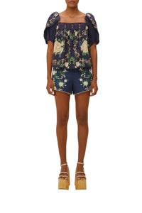 Flower Blue Blouse - Flower Blue