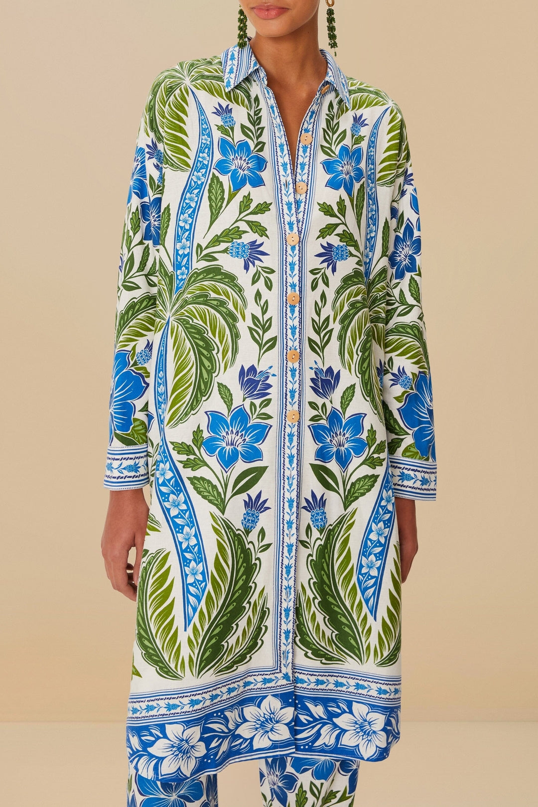 Chemise Tropicance en lin - Bleu