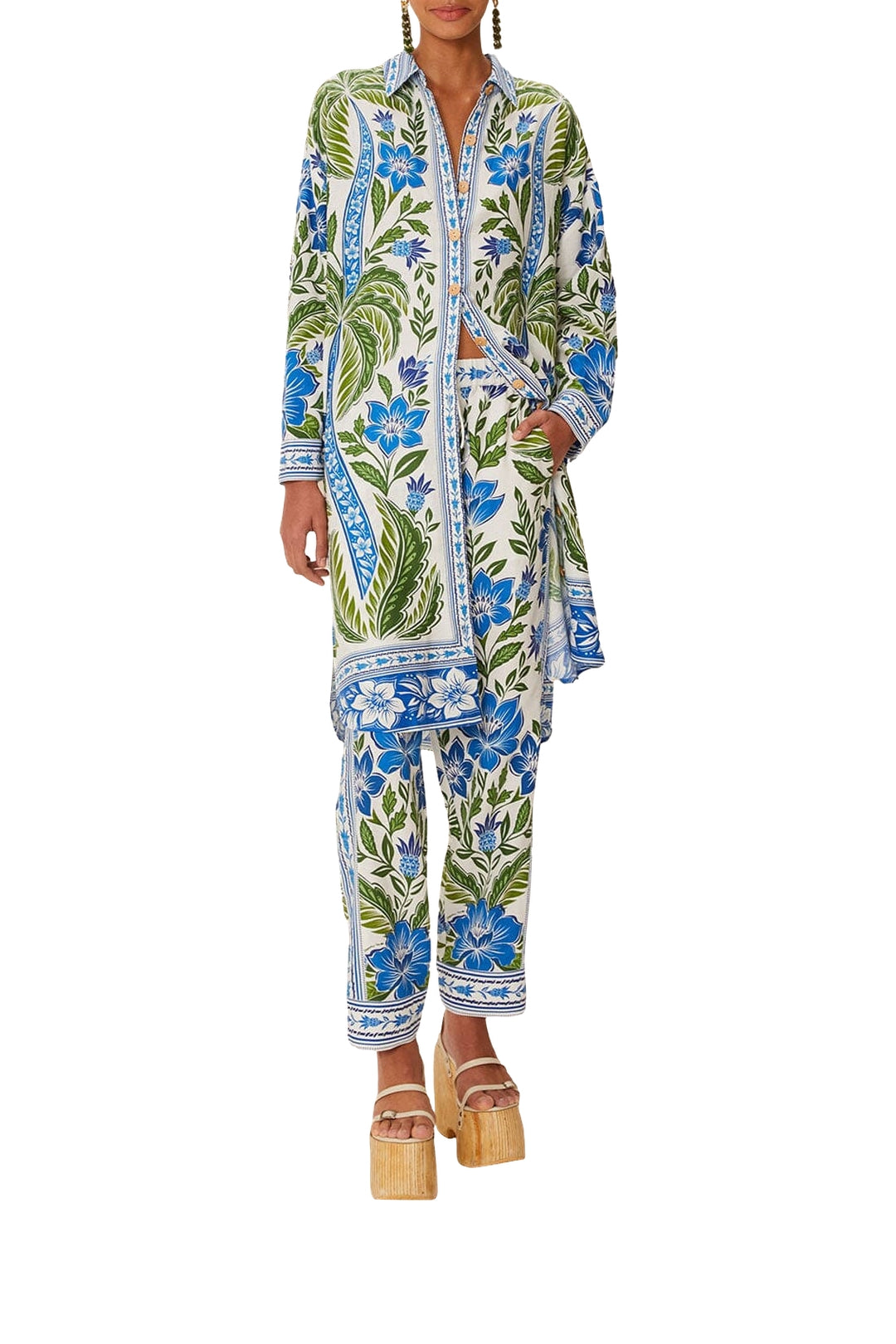 Chemise Tropicance en lin - Bleu