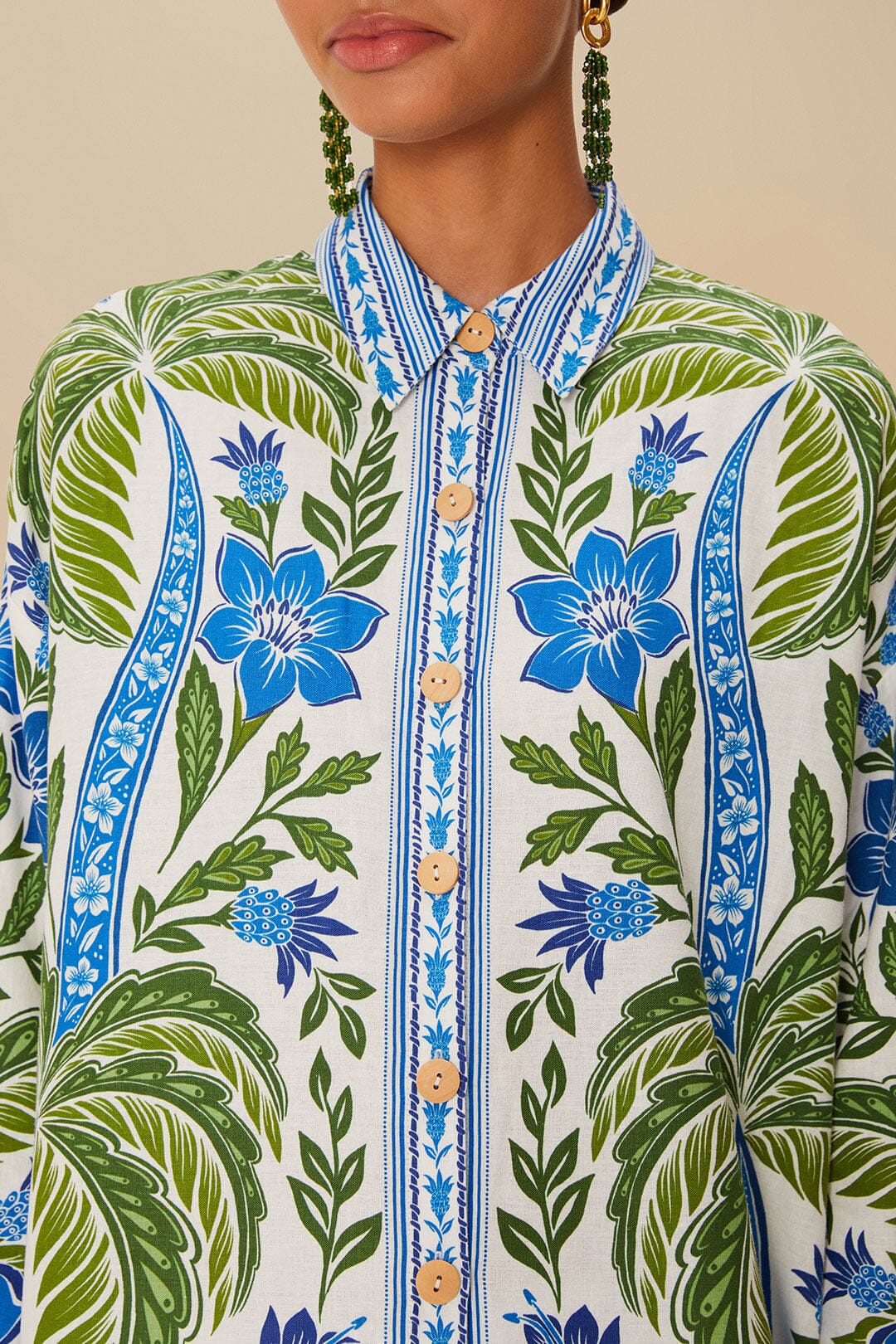 Chemise Tropicance en lin - Bleu