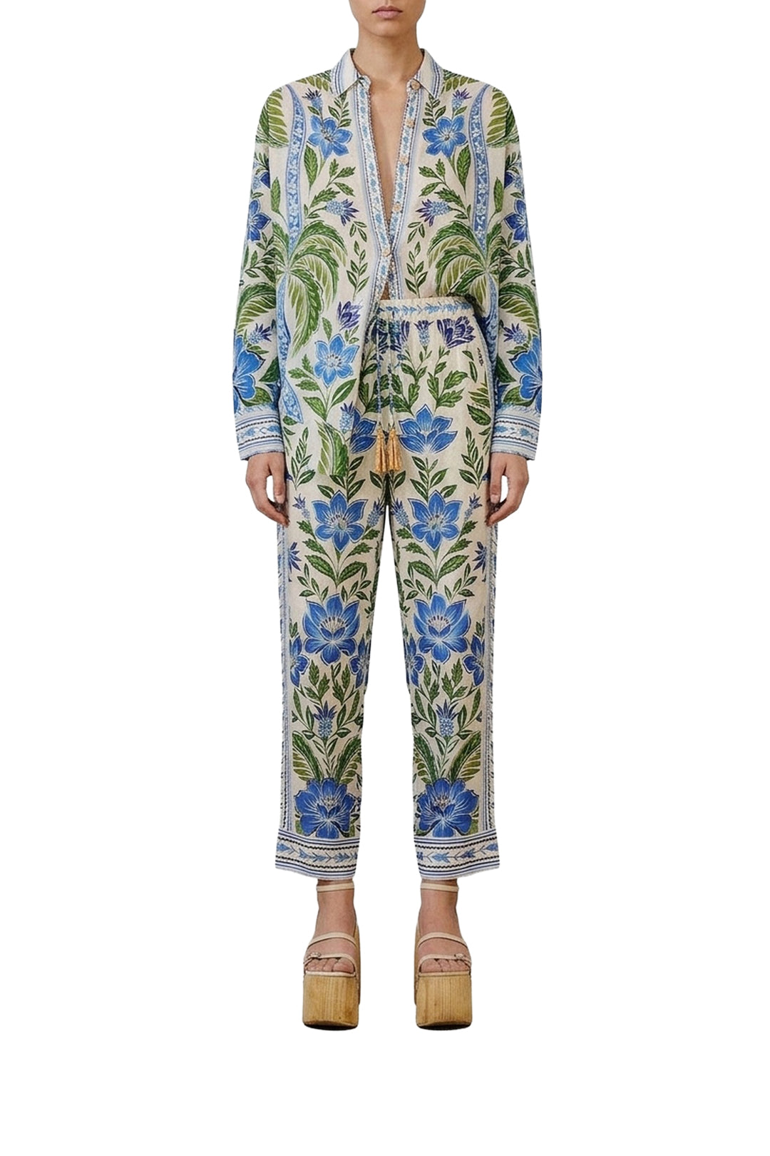 Tropicance trousers in linen - Blue