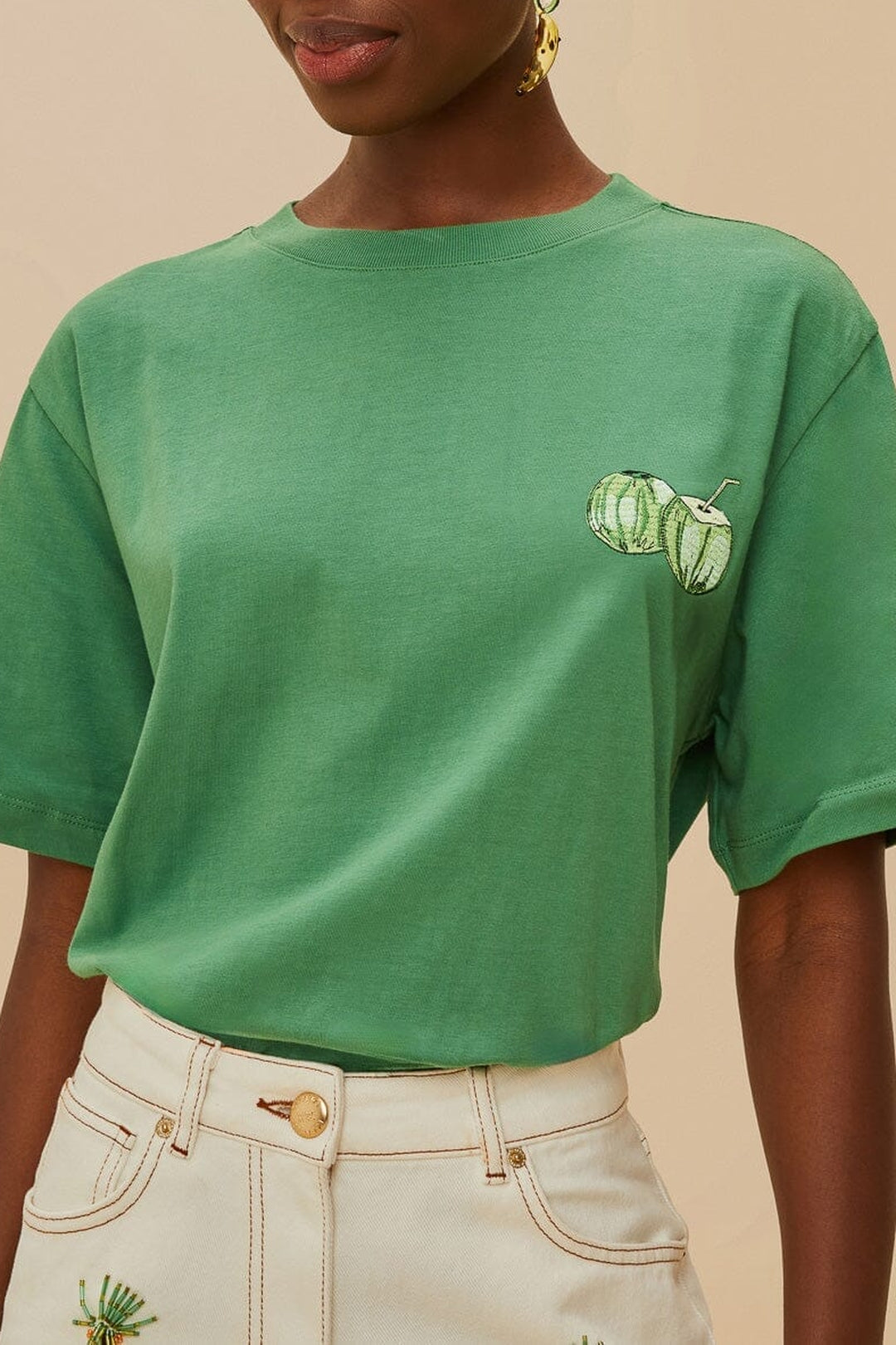 T-shirt Tropical Coconut en coton - Vert