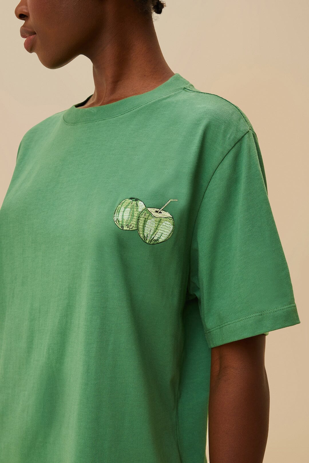 T-shirt Tropical Coconut en coton - Vert