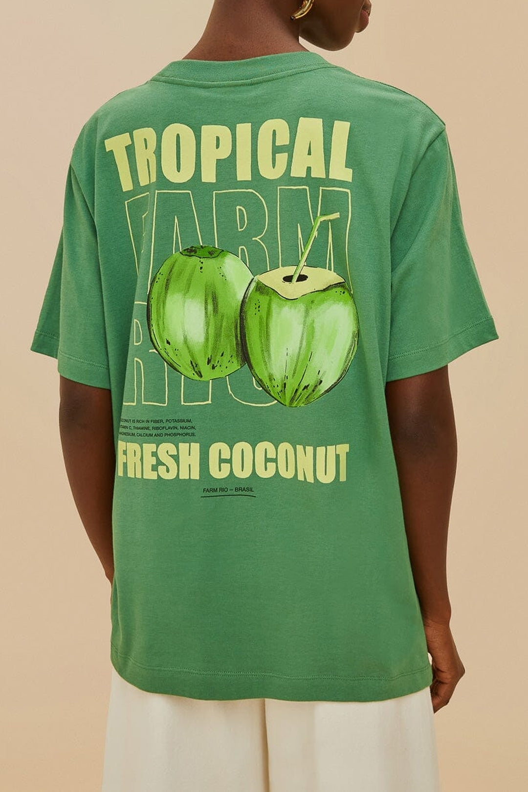 T-shirt Tropical Coconut en coton - Vert
