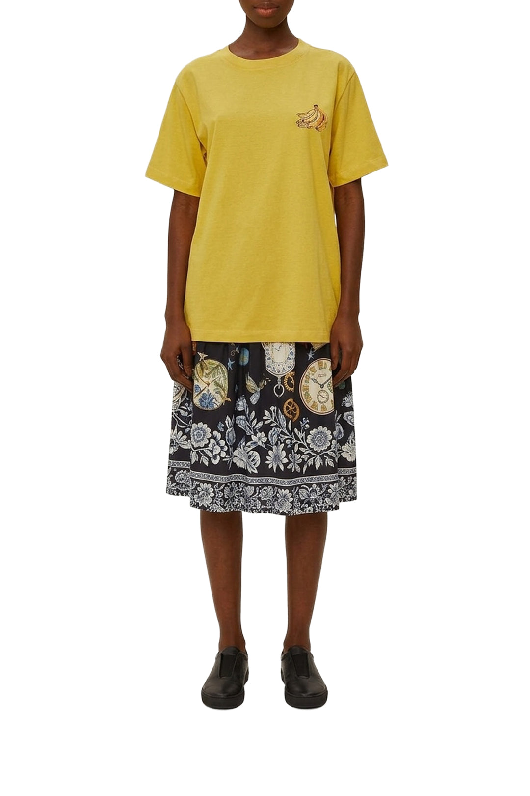 T-shirt Tropical Bananas en coton - Jaune