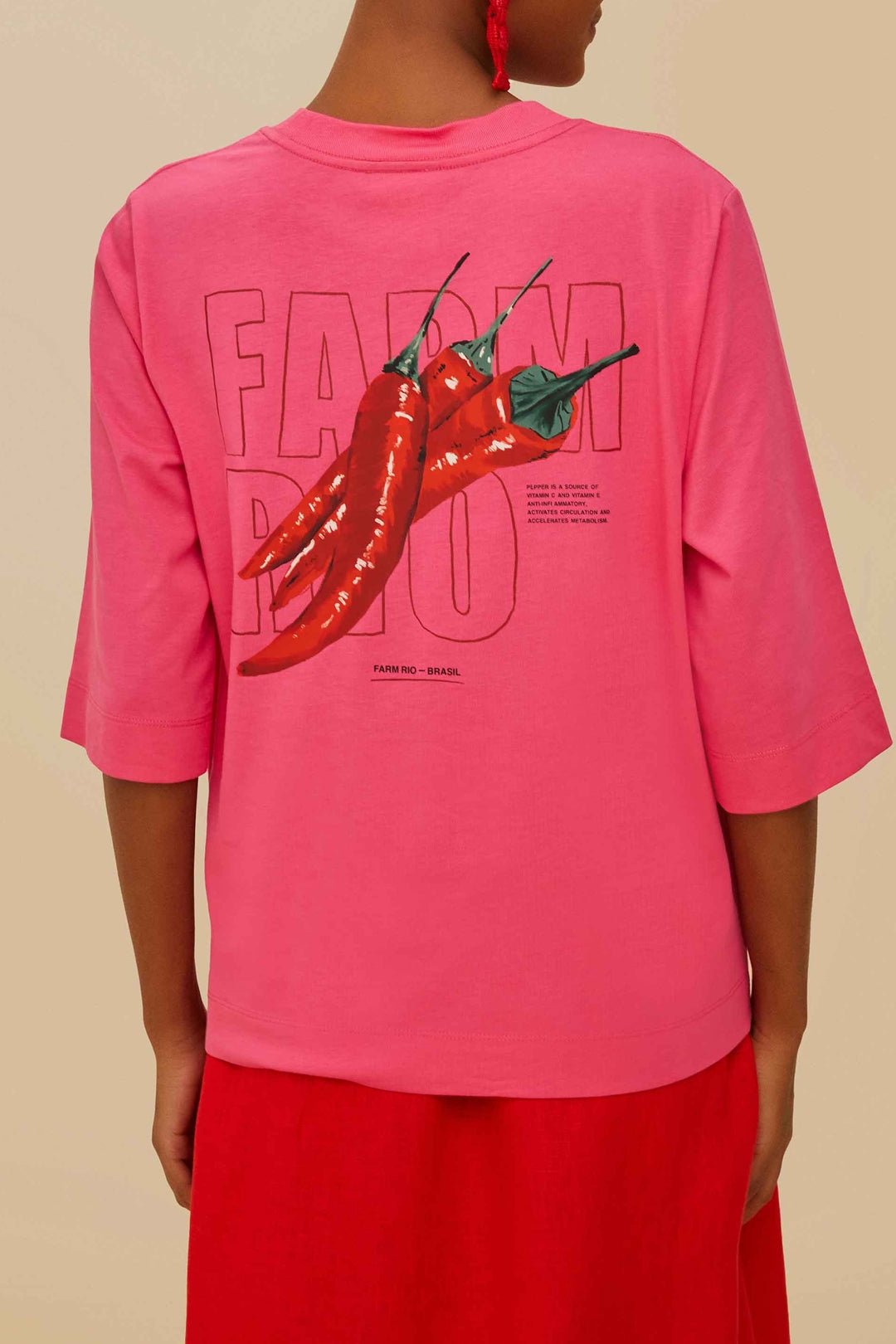 Spicy Pepper Box cotton T-shirt - Pink