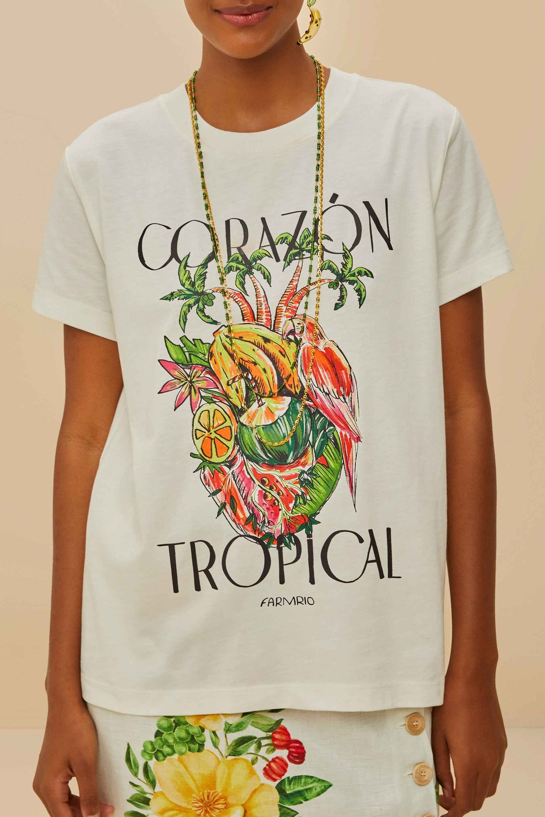 T-shirt Corazon Tropical en coton - Blanc