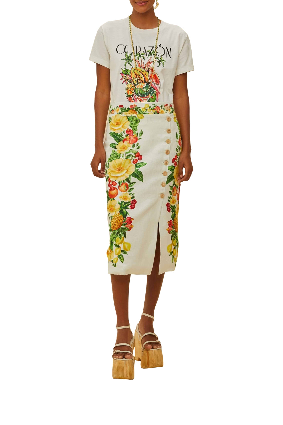 T-shirt Corazon Tropical en coton - Blanc