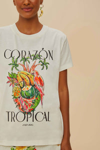 T-shirt Corazon Tropical en coton - Blanc