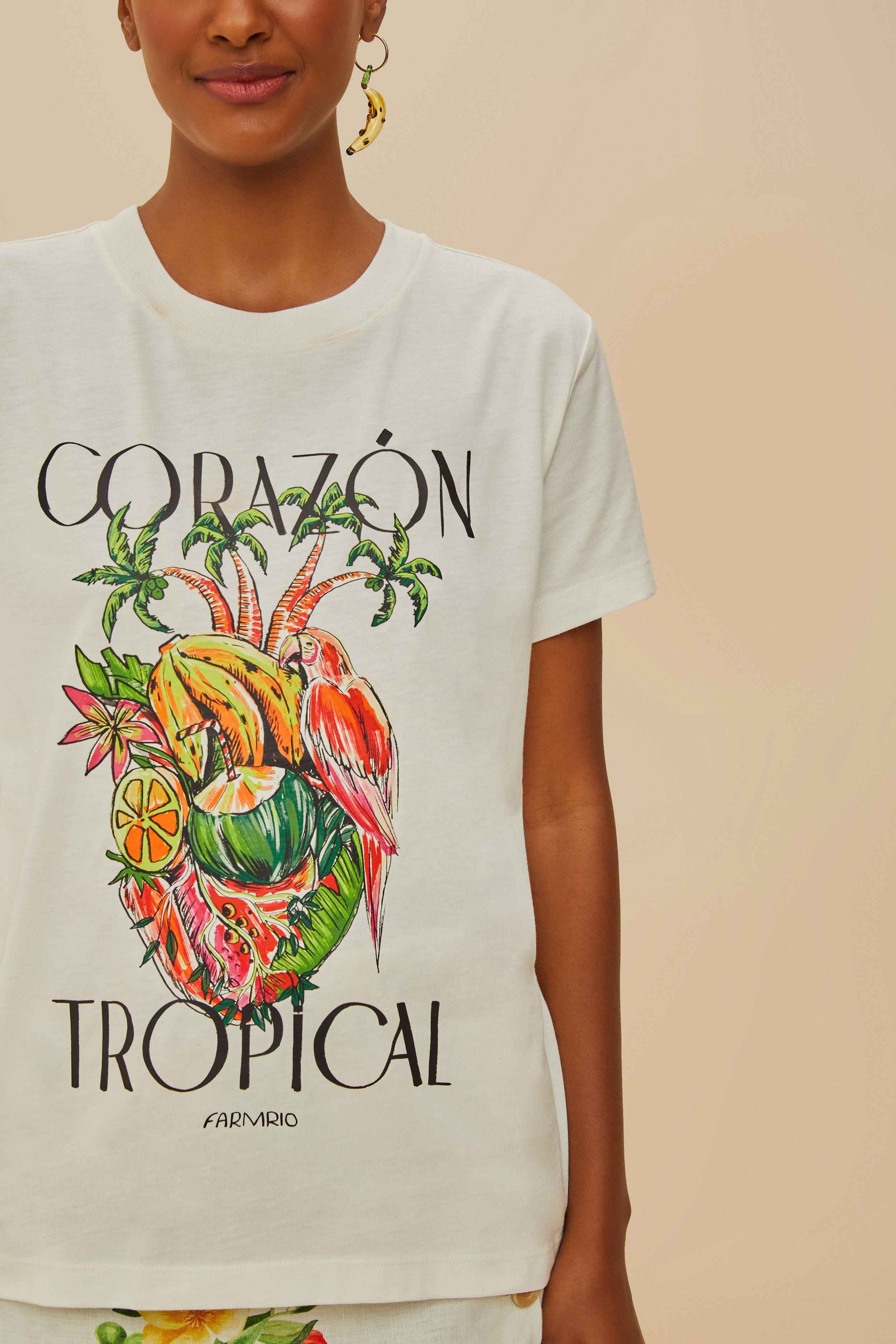 T-shirt Corazon Tropical en coton - Blanc