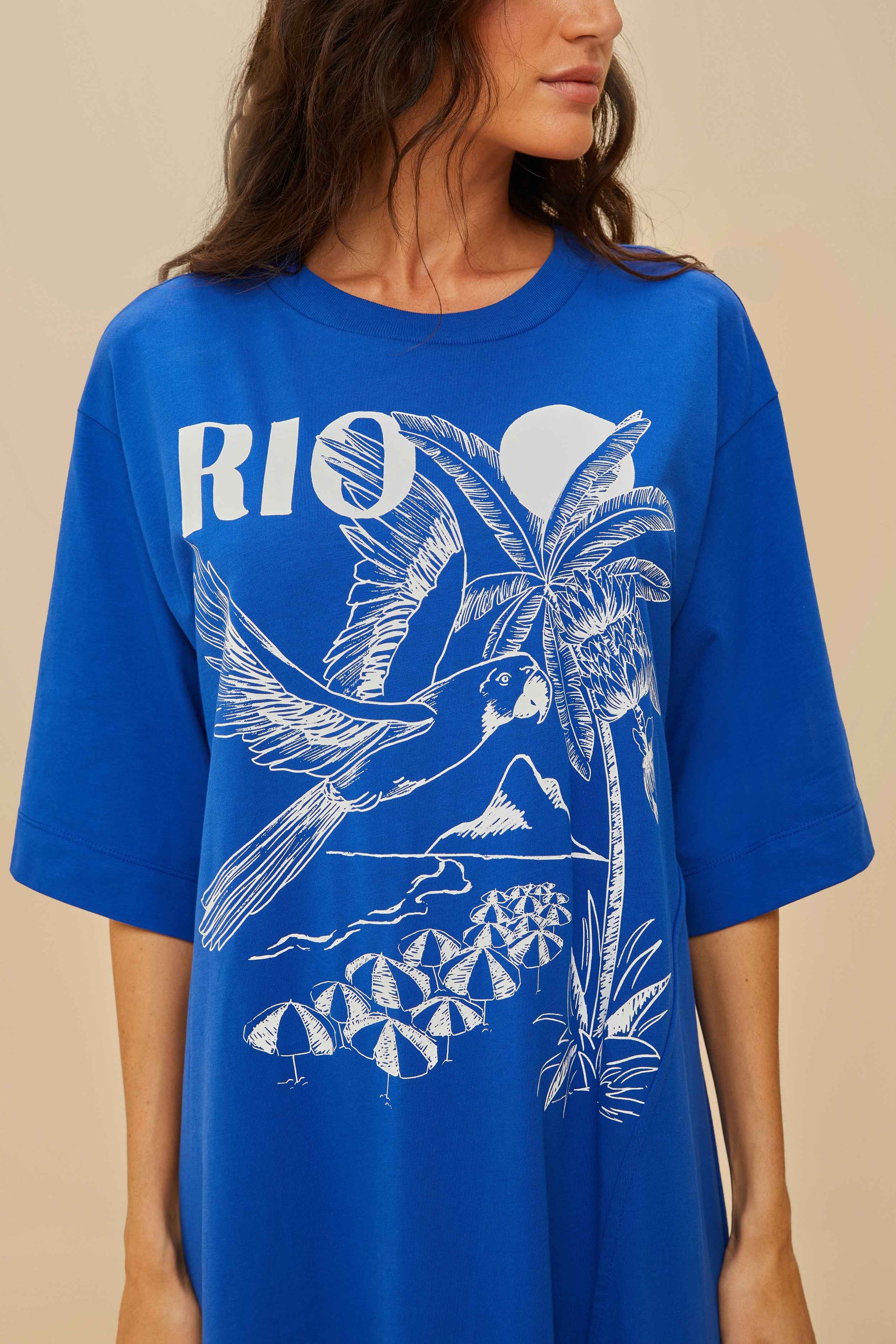 Rio Pleat maxi dress with slit - Blue