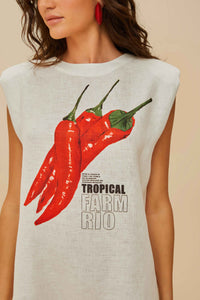 Combi-short Farm Rio Pepper en lin - Blanc