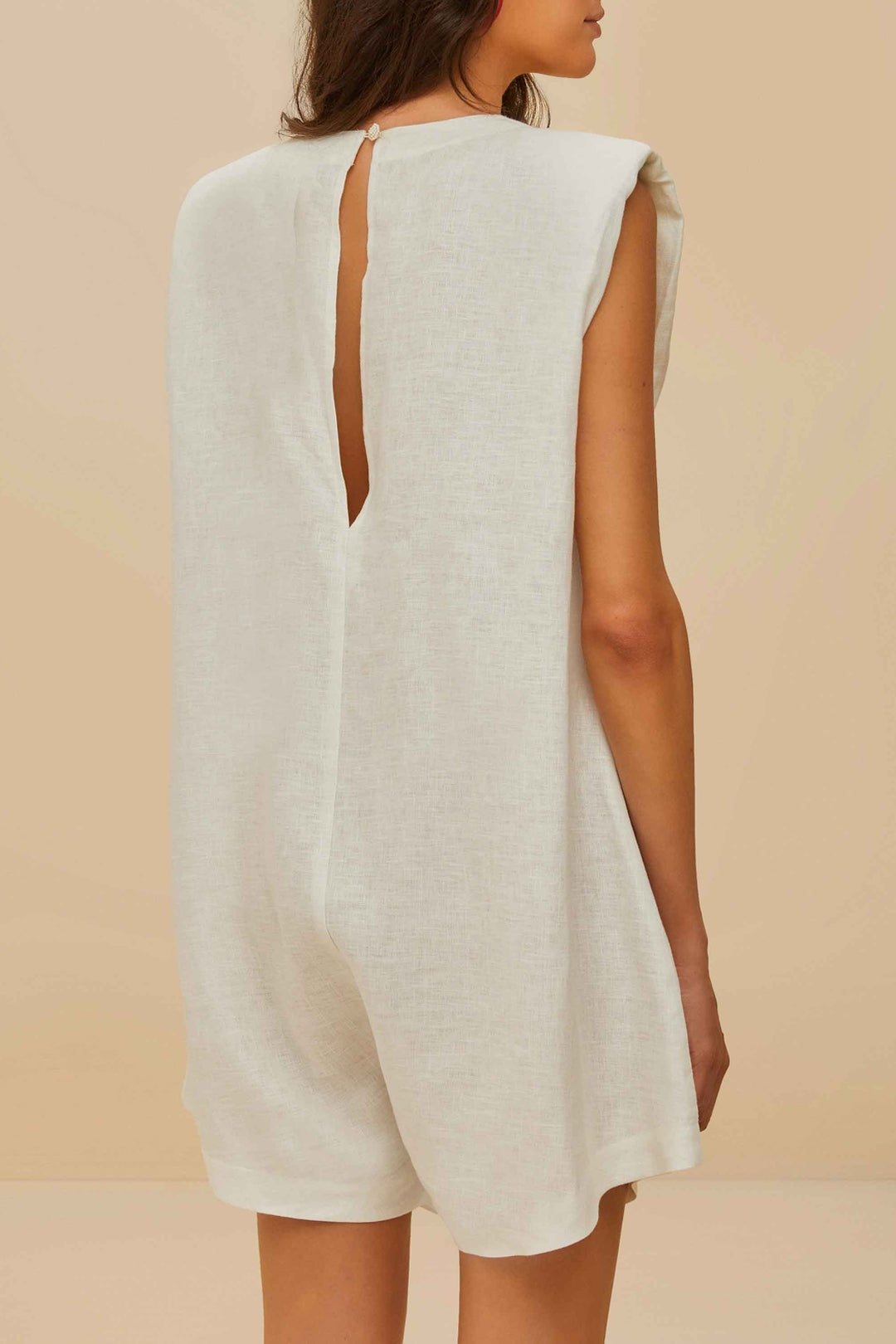 Combi-short Farm Rio Pepper en lin - Blanc